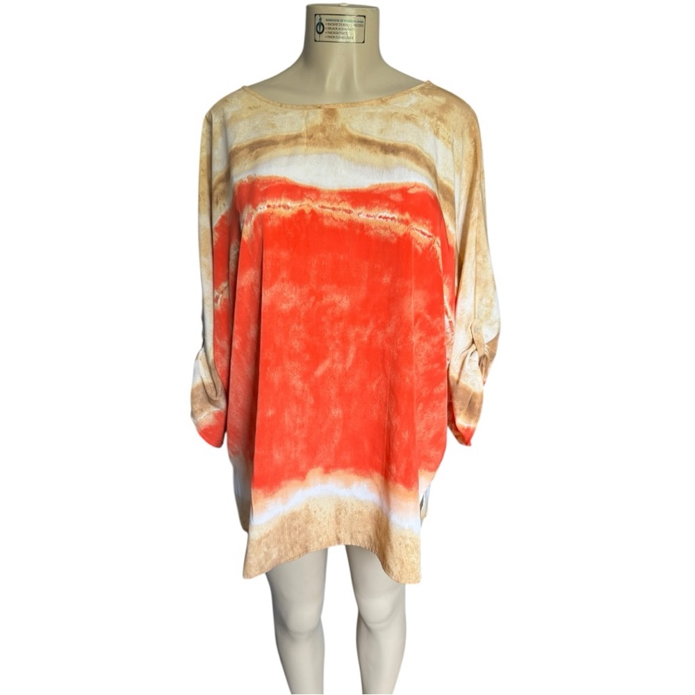 Chico's Beige and Orange Top Size 3 (16/18)